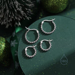 Sterling Silver Beaded Bauble Huggie Hoops, Bubble Hoops, Silver or Gold, 8mm or 10mm, Dainty Huggie Hoops Earrings