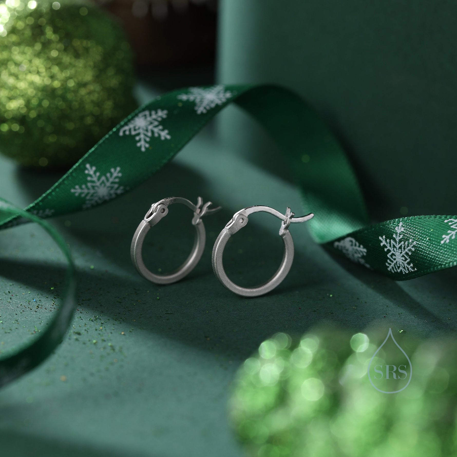 Sterling Silver Matte Finish Huggie Hoops, Matte Hoops, Silver or Gold, 8mm or 10mm, Dainty Huggie Hoops Earrings