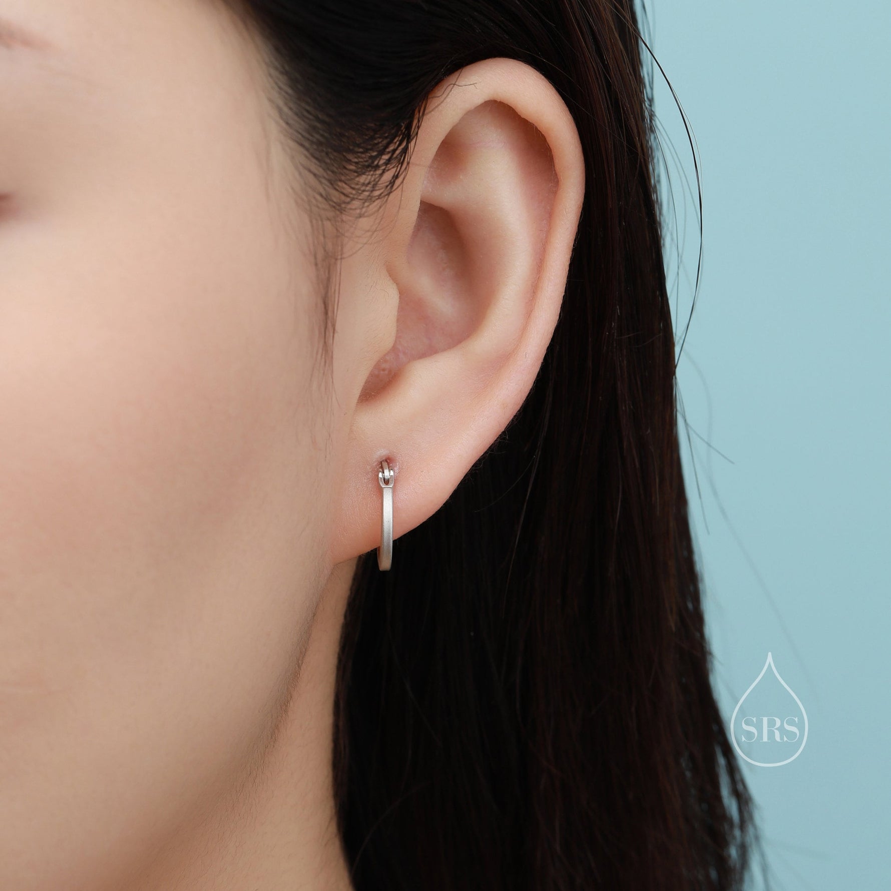 Sterling Silver Matte Finish Huggie Hoops, Matte Hoops, Silver or Gold, 8mm or 10mm, Dainty Huggie Hoops Earrings