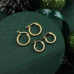 Sterling Silver Matte Finish Huggie Hoops, Matte Hoops, Silver or Gold, 8mm or 10mm, Dainty Huggie Hoops Earrings