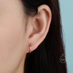 Sterling Silver Diamond Cut Huggie Hoops, Textured Faceted Hoops, Silver or Gold, 8mm or 10mm, Dainty Huggie Hoops Earrings