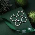 Sterling Silver Diamond Cut Huggie Hoops, Textured Faceted Hoops, Silver or Gold, 8mm or 10mm, Dainty Huggie Hoops Earrings