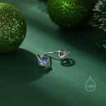 Moonstone and CZ Halo Planet Stud Earrings in Sterling Silver, Lab Moonstone Planet Earrings, Moonstone Saturn Earrings