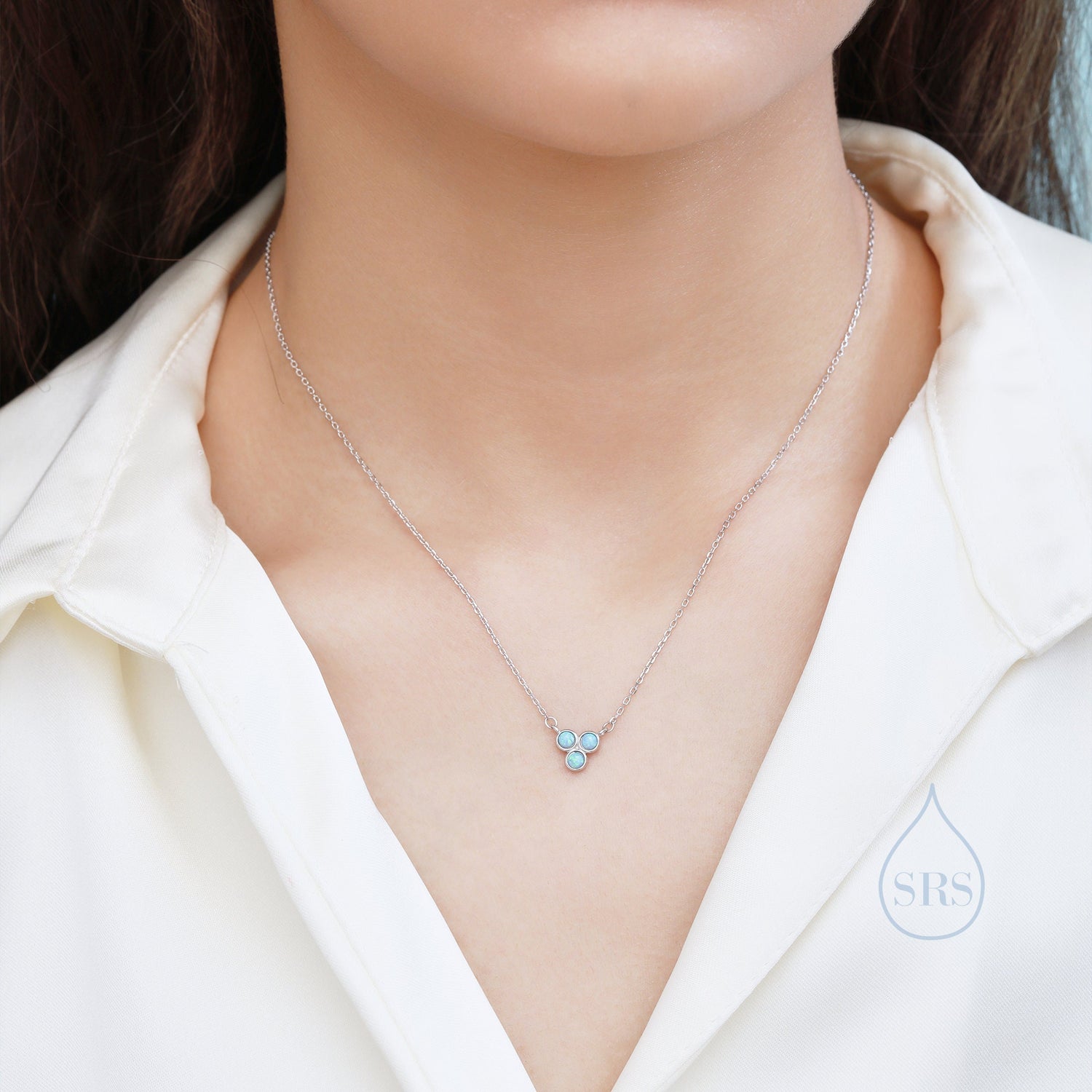 Green Opal Trio Pendant Necklace