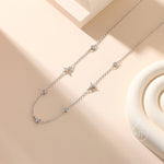 CZ Trio Necklace in Sterling Silver, Silver or Gold, Emerald Green or Clear Three CZ Satellite Crystal Necklace, Solid Silver Necklace