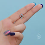 Tiny Opal Curved Bar Screw Back Earrings in Sterling Silver, Silver or Gold, White Opal or Blue Opal Screw Back Earrings, Fire Opal