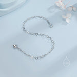 Heart Link Bracelet in Sterling Silver, Delicate Heart Infinity Bracelet, Silver or Gold, Heart Chain, Heart Charm Bracelet