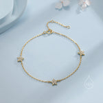 CZ Star Motif Bracelet in Sterling Silver, Silver, Gold or Rose Gold, Star Bracelet, Star Jewellery, CZ Star Bracelet