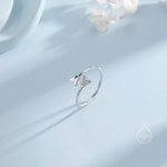 Double Butterfly Open Ring in Sterling Silver, Adjustable, Butterfly Ring, Open Ring, Butterfly CZ Ring