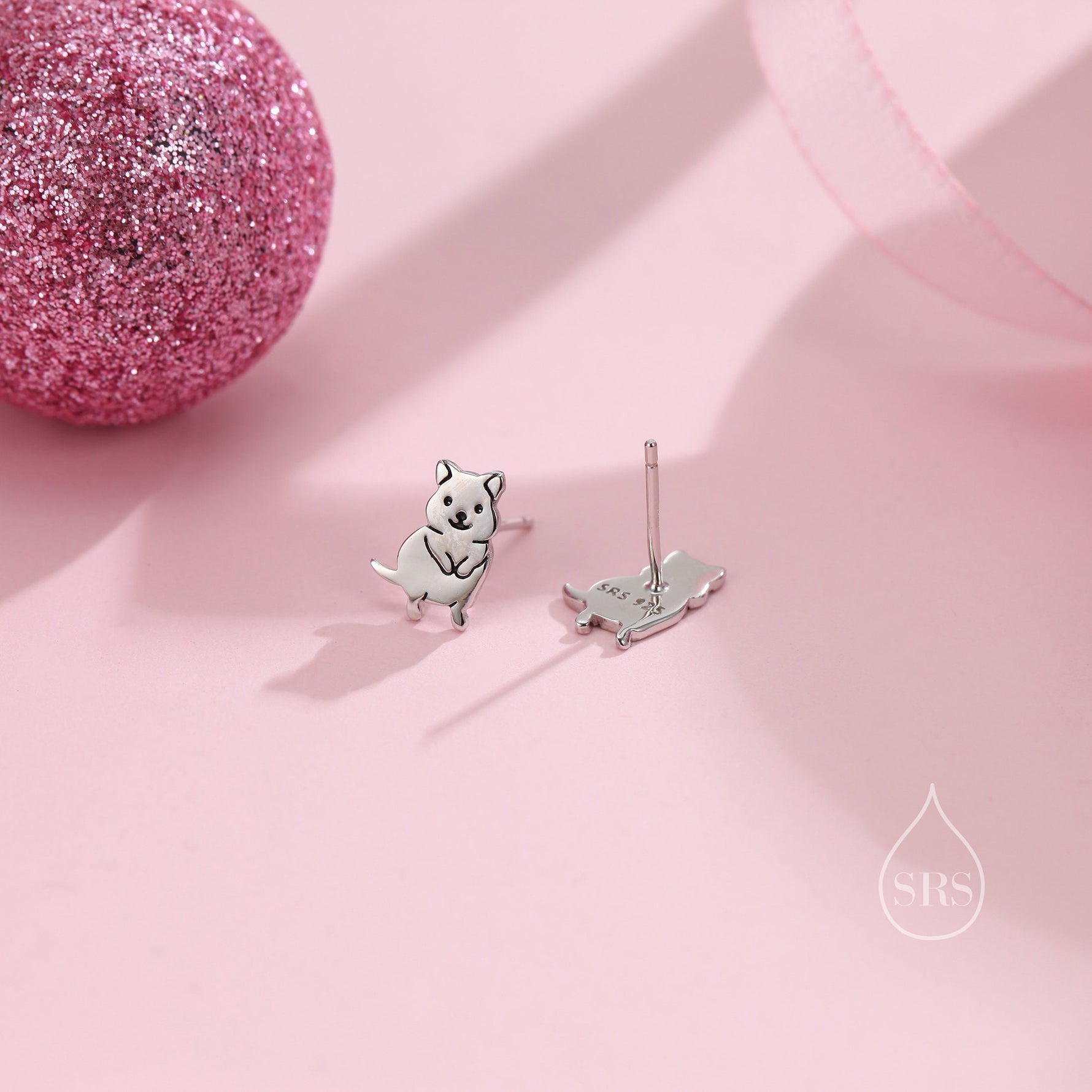 Tiny Quokka Stud Earrings in Sterling Silver, Silver or Gold, Australian Quokka Earrings, Cute Rodent Earrings, Mouse Earrings