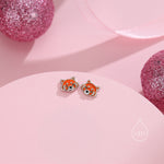 Enamel Red Panda Stud Earrings in Sterling Silver, Red Panda Stud, Red Panda Earrings, Panda Bear Earrings