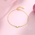 Extra Small Heart Bracelet in Sterling Silver, Small Heart Bracelet, Silver Heart Bracelet