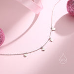 Playing Card Suits Necklace in Sterling Silver, Poker Necklace, Hearts, Spades, Diamonds and Clubs Necklace