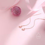 Open Moon Ear Threaders in Sterling Silver, Delicate Hollow Moon Threader Earrings, Dainty Open Moon Dangle Earrings