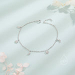 Sterling Silver Tiny CZ Moon and Star Bracelet, Silver or Gold or Rose gold, Moon and Star Charm Bracelet, Celestial Jewellery