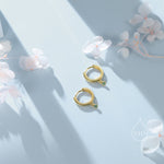 Extra Tiny CZ Huggie Hoop Earrings in Sterling Silver, Silver or Gold, Geometric Hoop Earrings, Green, Blue, Pink, Purple or Clear CZ