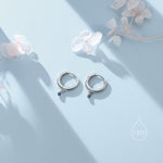 Extra Tiny CZ Huggie Hoop Earrings in Sterling Silver, Silver or Gold, Geometric Hoop Earrings, Green, Blue, Pink, Purple or Clear CZ