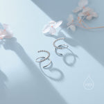 Dotted Single Piercing Spiral Hoop Earrings In Sterling Silver, Silver, Gold or Rose Gold, 8mm Minimalist Pebble Spiral Earrings