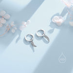 Tiny Angel Wing Huggie Hoop Earrings in Sterling Silver, Wing Earrings, Wing Feather Dangle Hoops, Wing Hoops, Angel Hoops
