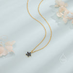Tiny Forget Me Not Flower CZ Necklace in Sterling Silver, Silver or Gold, Various Colours, Tiny CZ Flower Pendant