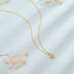 Tiny Forget Me Not Flower CZ Necklace in Sterling Silver, Silver or Gold, Various Colours, Tiny CZ Flower Pendant