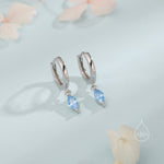 Extra Tiny Marquise CZ Huggie Hoop Earrings in Sterling Silver, Silver or Gold, 6 Colour Options, Green, Blue, Pink, Purple or Clear CZ