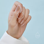 Large Dangle Circle and Bar Stud Earrings in Sterling Silver, Silver, Gold or Rose Gold, Geometric Circle Dangle Earrings