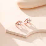 Delicate Starburst CZ Huggie Hoop Earrings in Sterling Silver, Silver, Gold or Rose Gold, North Star Earrings, Sunburst Earrings, Celestial