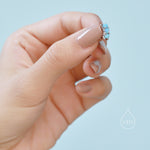 Extra Small 6mm Opal Huggie Hoops in Sterling Silver, White Opal or Blue Opal, Silver or Gold, Dainty Cartilage Hoops Earrings, Opal Earring
