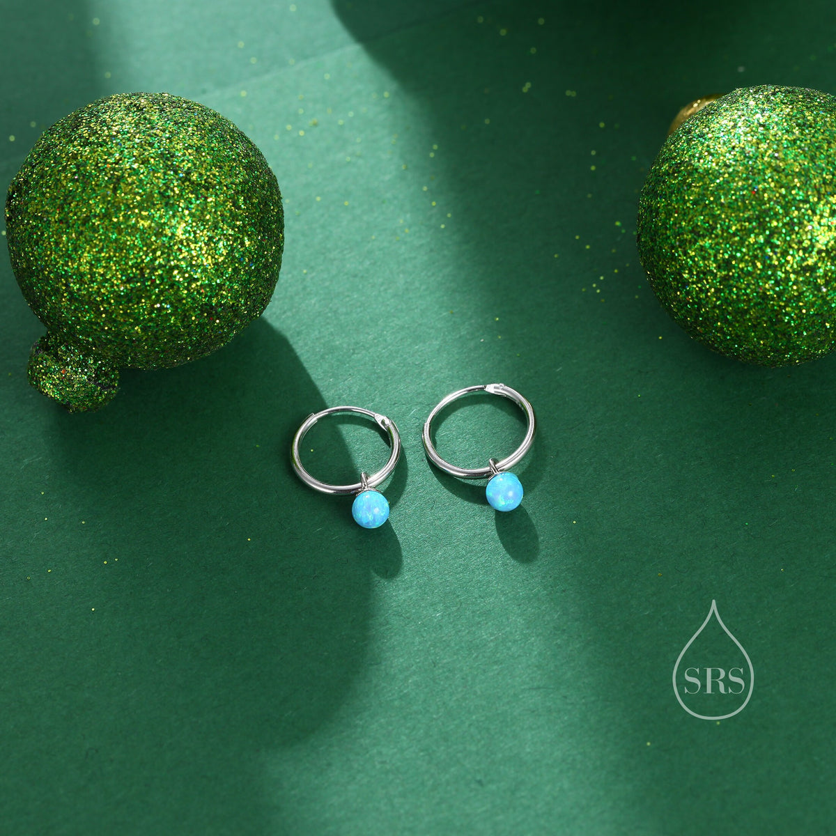 Sterling Silver Extra Skinny Opal Huggie Hoops, White Opal or Blue Opal or Purple Hoop, Opal Infinity Hoops Earrings, Opal Earrings