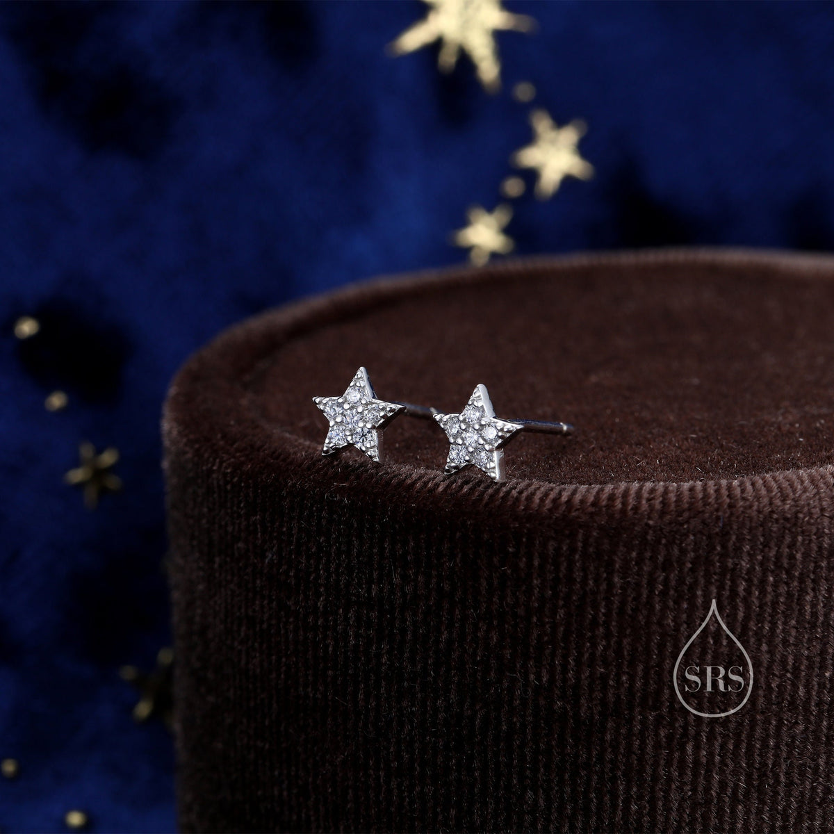 Extra Tiny CZ Star Stud Earrings in Sterling Silver, Silver, Gold or Rose Gold, Star Earrings, Tiny Star Earrings