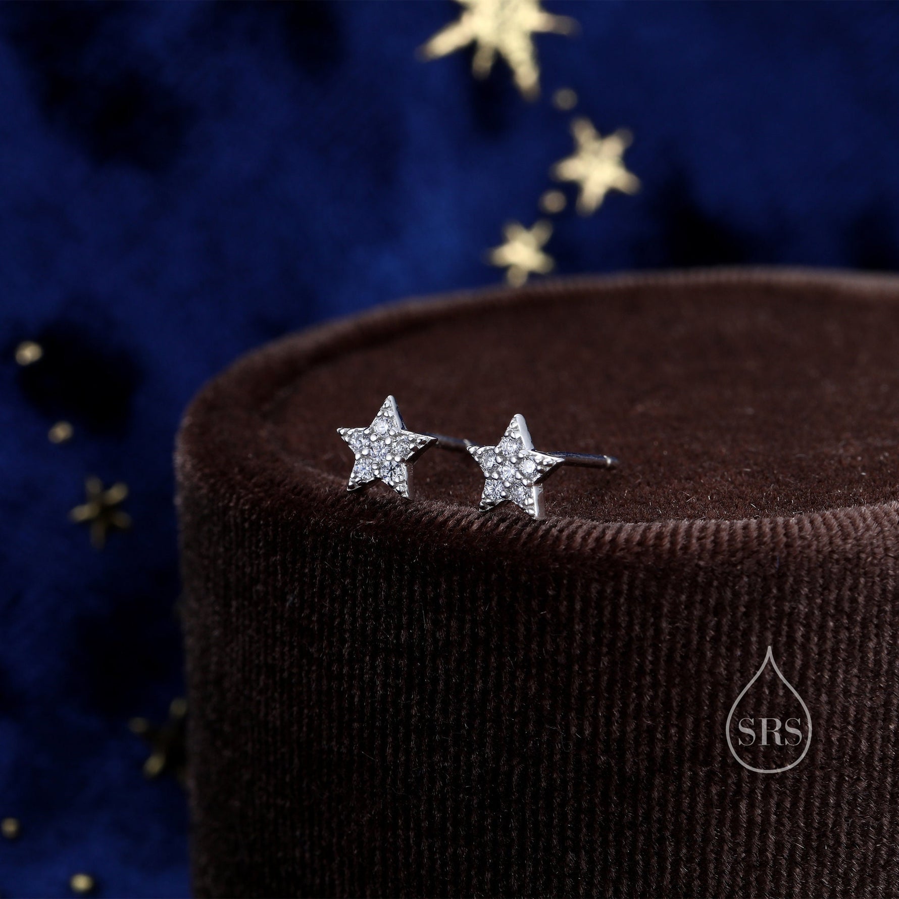 Extra Tiny CZ Star Stud Earrings in Sterling Silver, Silver, Gold or Rose Gold, Star Earrings, Tiny Star Earrings