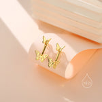 Butterfly Ear Jacket in Sterling Silver, Silver, Gold or Rose Gold, Butterfly Earrings, Butterfly Jacket Earrings, Front and Back Earrings