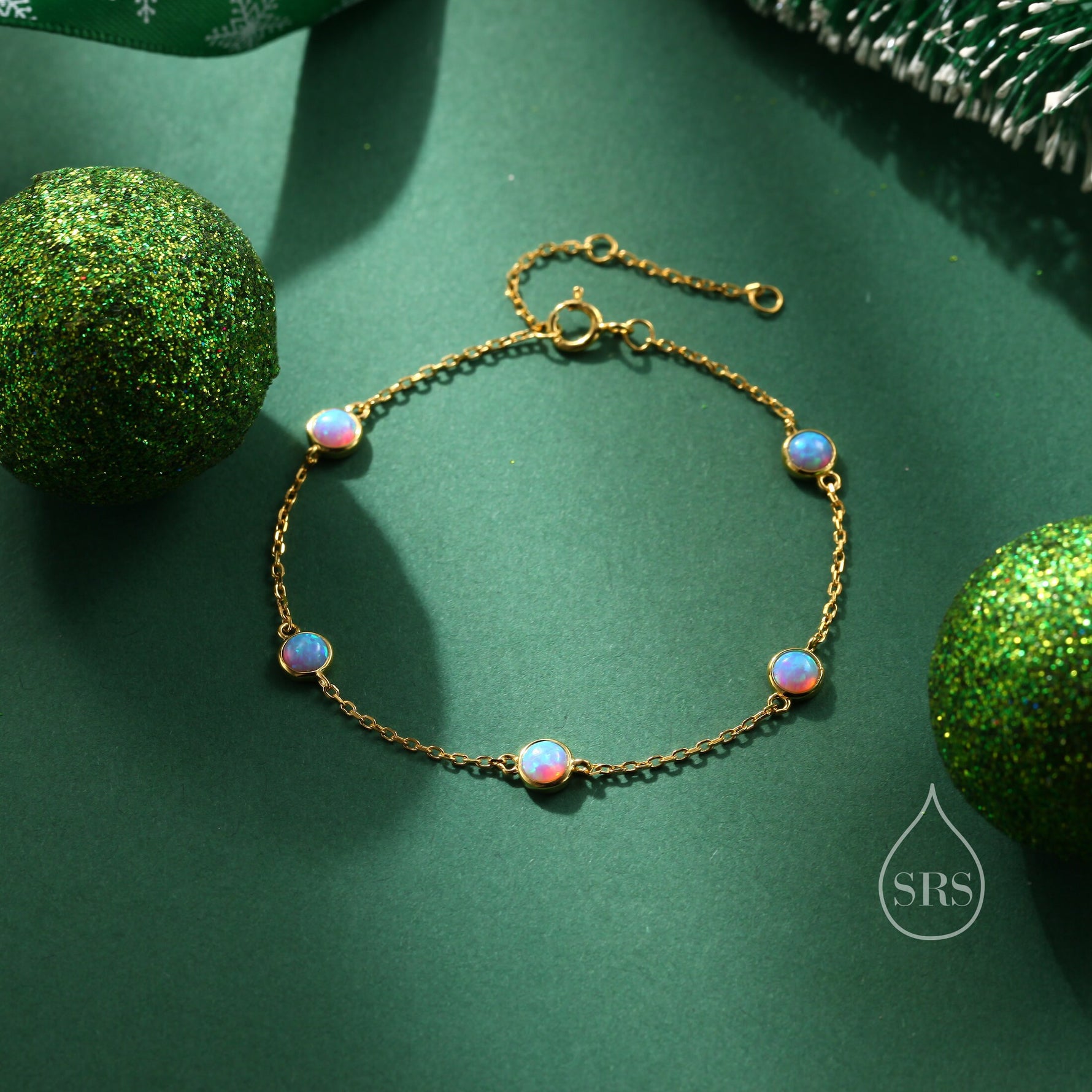 Delicate Opal Bracelet in Sterling Silver, Available in Blue Opal or White Opal, Silver or Gold, Silver Opal Bracelet