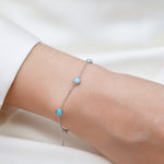 Delicate Opal Bracelet in Sterling Silver, Available in Blue Opal or White Opal, Silver or Gold, Silver Opal Bracelet