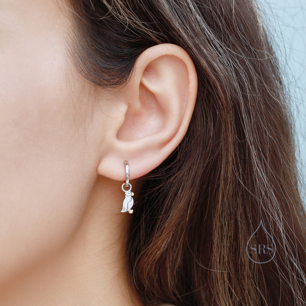 Puffin Huggie Hoop Earrings