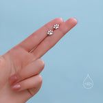 Very Tiny Paw Print Stud Earrings in Sterling Silver, Silver or Gold or Rose Gold, Pet Earrings, Dog Earrings, Cat Earrings