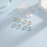 Delicate Opal Droplet Huggie Hoop Earrings in Sterling Silver, Silver or Gold, Blue or White Pear Shape Opal, Tiny Opal Hoop Earrings