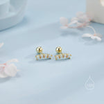 Tiny Opal Curved Bar Screw Back Earrings in Sterling Silver, Silver or Gold, White Opal or Blue Opal Screw Back Earrings, Fire Opal