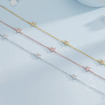 CZ Star Motif Bracelet in Sterling Silver, Silver, Gold or Rose Gold, Star Bracelet, Star Jewellery, CZ Star Bracelet