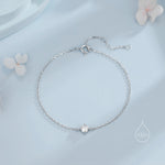 Extra Tiny CZ Bracelet in Sterling Silver, Silver or Gold or Rose Gold, Single CZ Bracelet, Tiny Delicate Bracelet