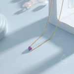 Single Opal Bead Choker Necklace in Sterling Silver, Silver or Gold, White Opal, Blue Opal, Green Opal, Purple Opal