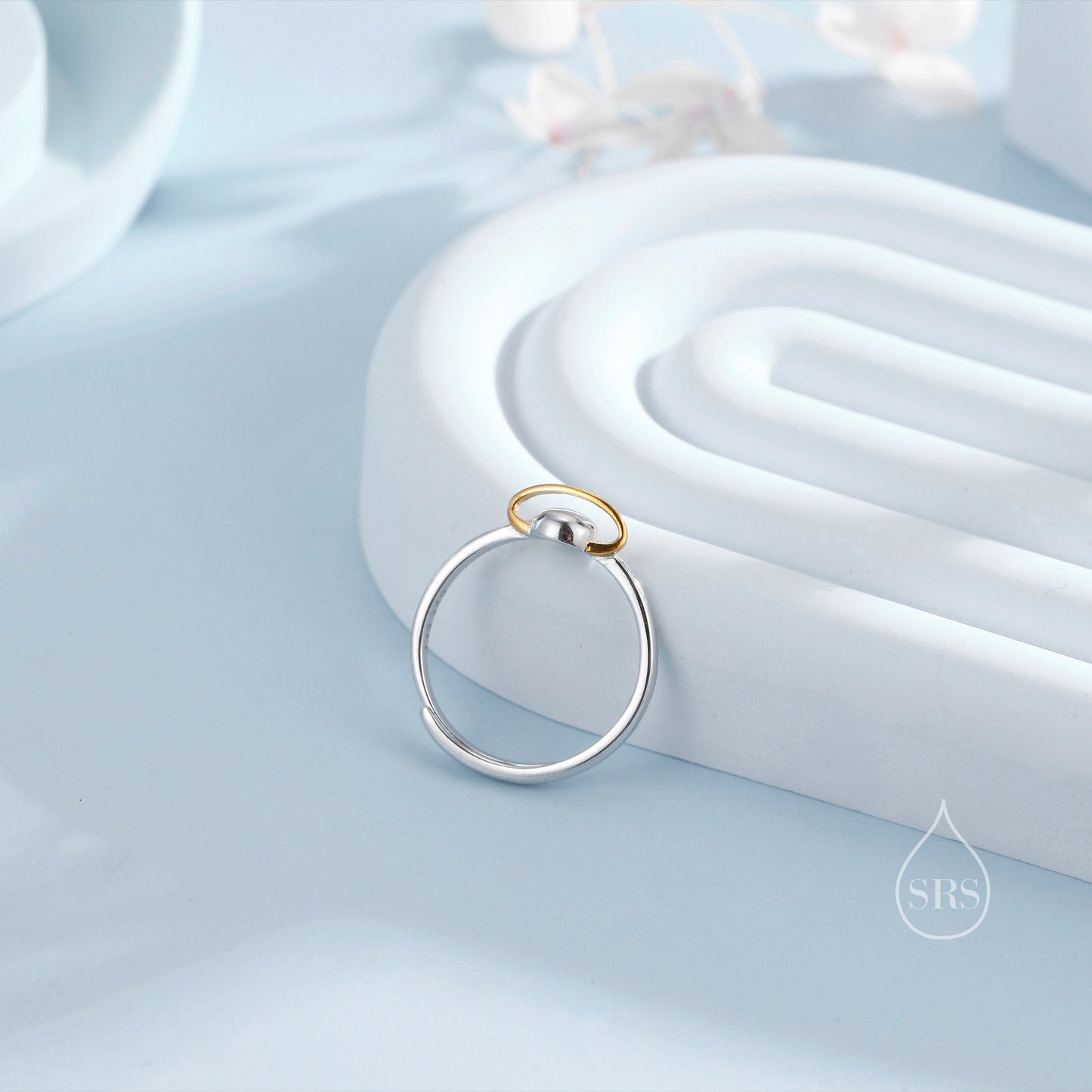 Sterling Silver Planet Ring, Adjustable Size, Saturn Planet Ring, Dainty and Delicate