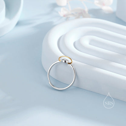 Sterling Silver Planet Ring, Adjustable Size, Saturn Planet Ring, Dainty and Delicate