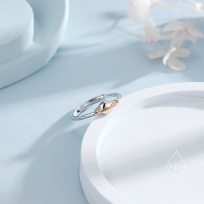 Sterling Silver Planet Ring, Adjustable Size, Saturn Planet Ring, Dainty and Delicate