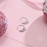 Sterling Silver Fern Leaf Open Hoops, Dainty Leaf Large Threader Hoops, Leaf Branch Thread Through Hoops, Large Leaf Hoops