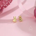 Tiny Quokka Stud Earrings in Sterling Silver, Silver or Gold, Australian Quokka Earrings, Cute Rodent Earrings, Mouse Earrings