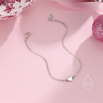 Extra Small Heart Bracelet in Sterling Silver, Small Heart Bracelet, Silver Heart Bracelet