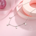 Playing Card Suits Necklace in Sterling Silver, Poker Necklace, Hearts, Spades, Diamonds and Clubs Necklace