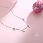 Playing Card Suits Necklace in Sterling Silver, Poker Necklace, Hearts, Spades, Diamonds and Clubs Necklace